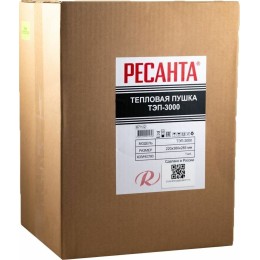 Тепловые пушки Ресанта ТЭП-3000 67/1/2 Тепловая электрическая пушка { квадратная, 220В, вентилятор/1500/3000 Вт, 6,1 кг }